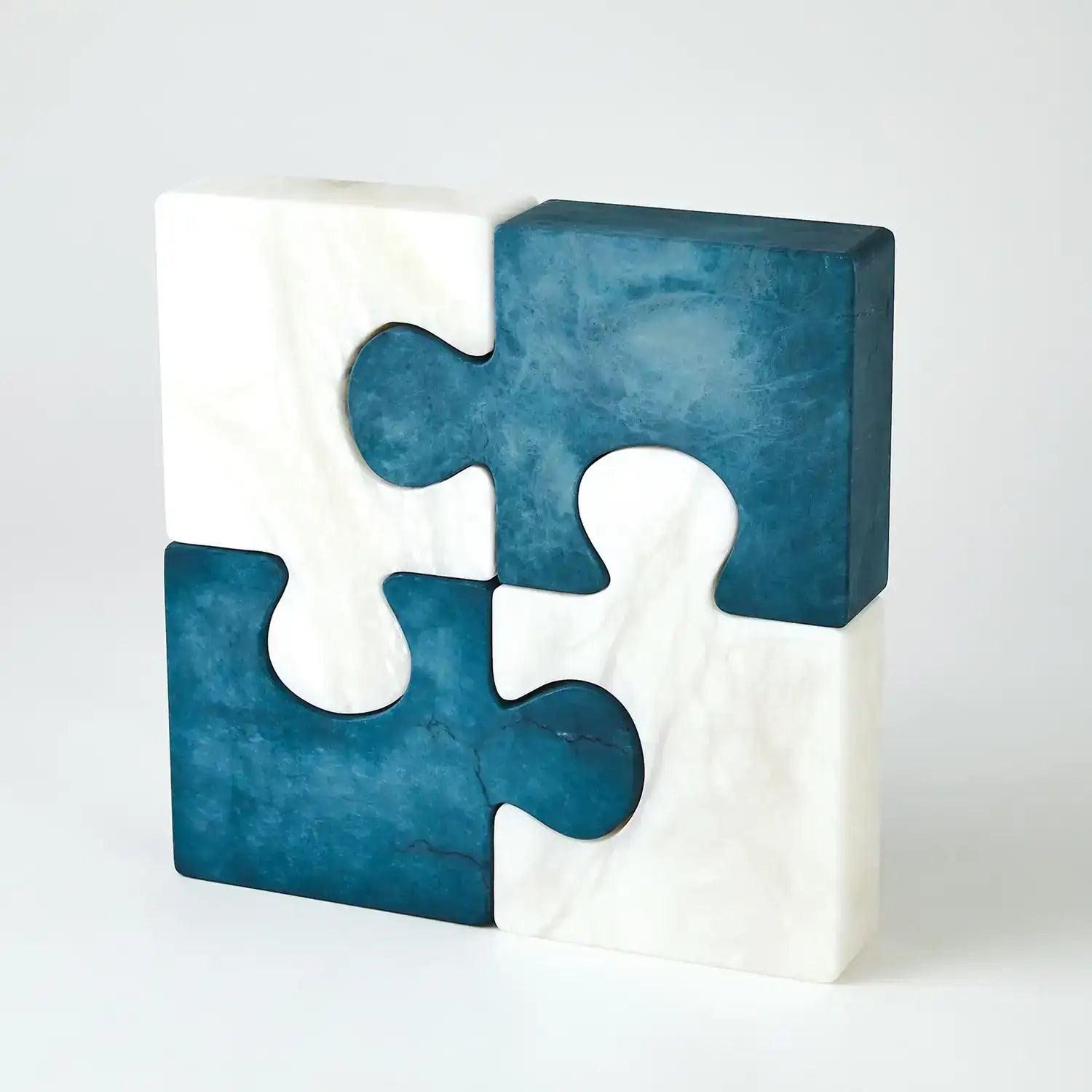 GLOBAL VIEWS ALABASTER JIGSAW BOOKENDS - Decorative Accents
