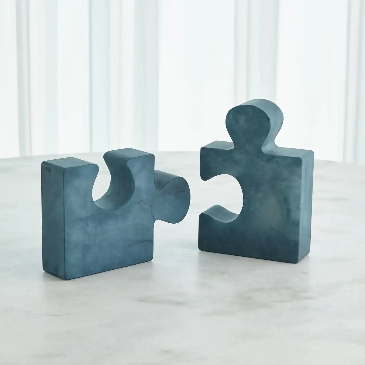 GLOBAL VIEWS ALABASTER JIGSAW BOOKENDS - Decorative Accents