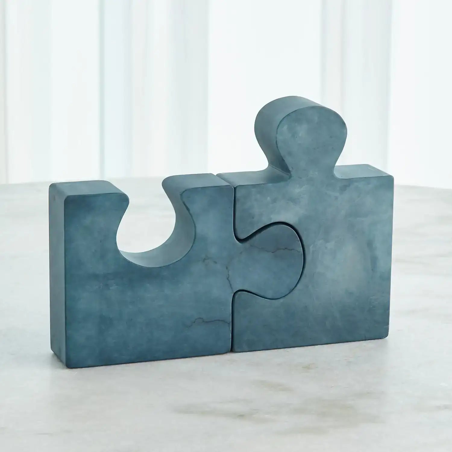 GLOBAL VIEWS ALABASTER JIGSAW BOOKENDS - Decorative Accents