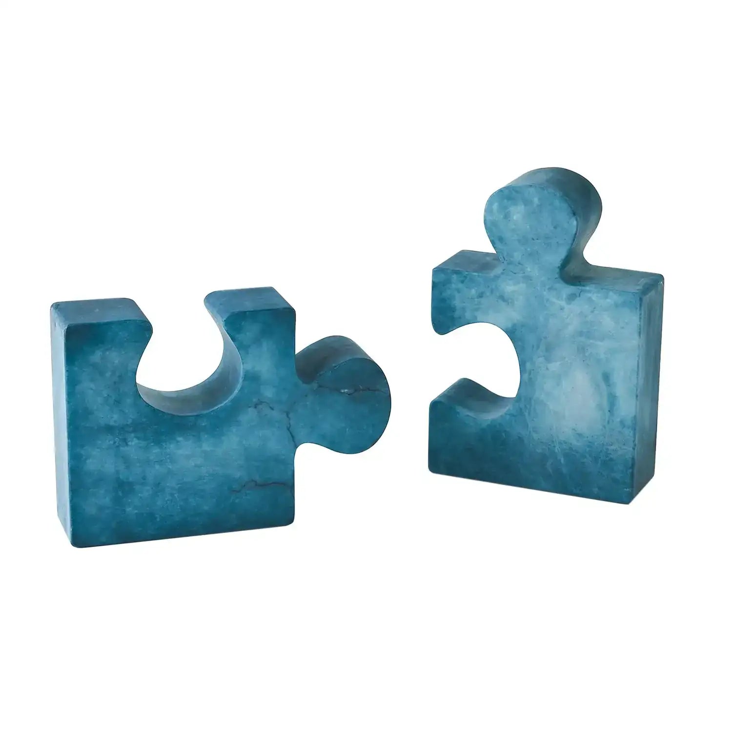 GLOBAL VIEWS ALABASTER JIGSAW BOOKENDS - Decorative Accents