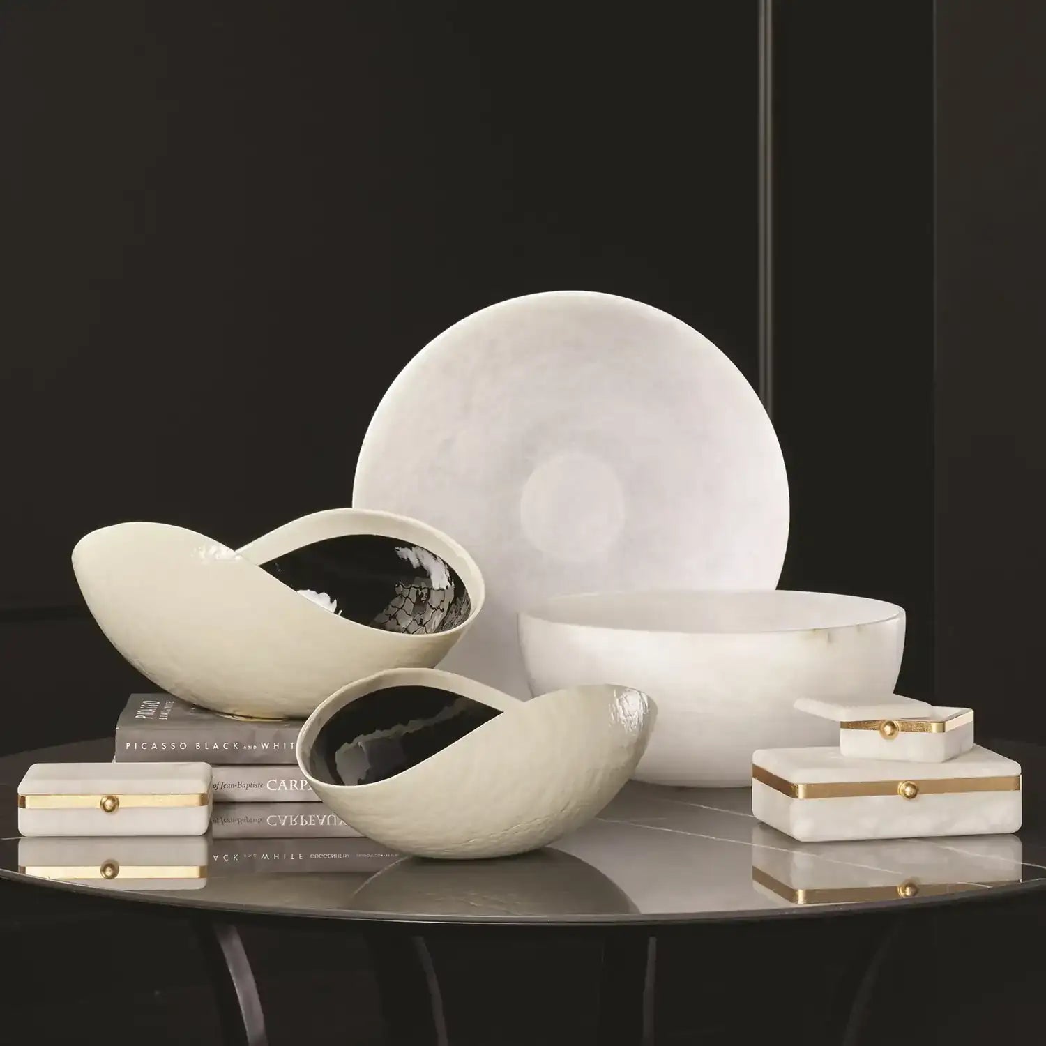 GLOBAL VIEWS EBONY & IVORY BOWL - Art