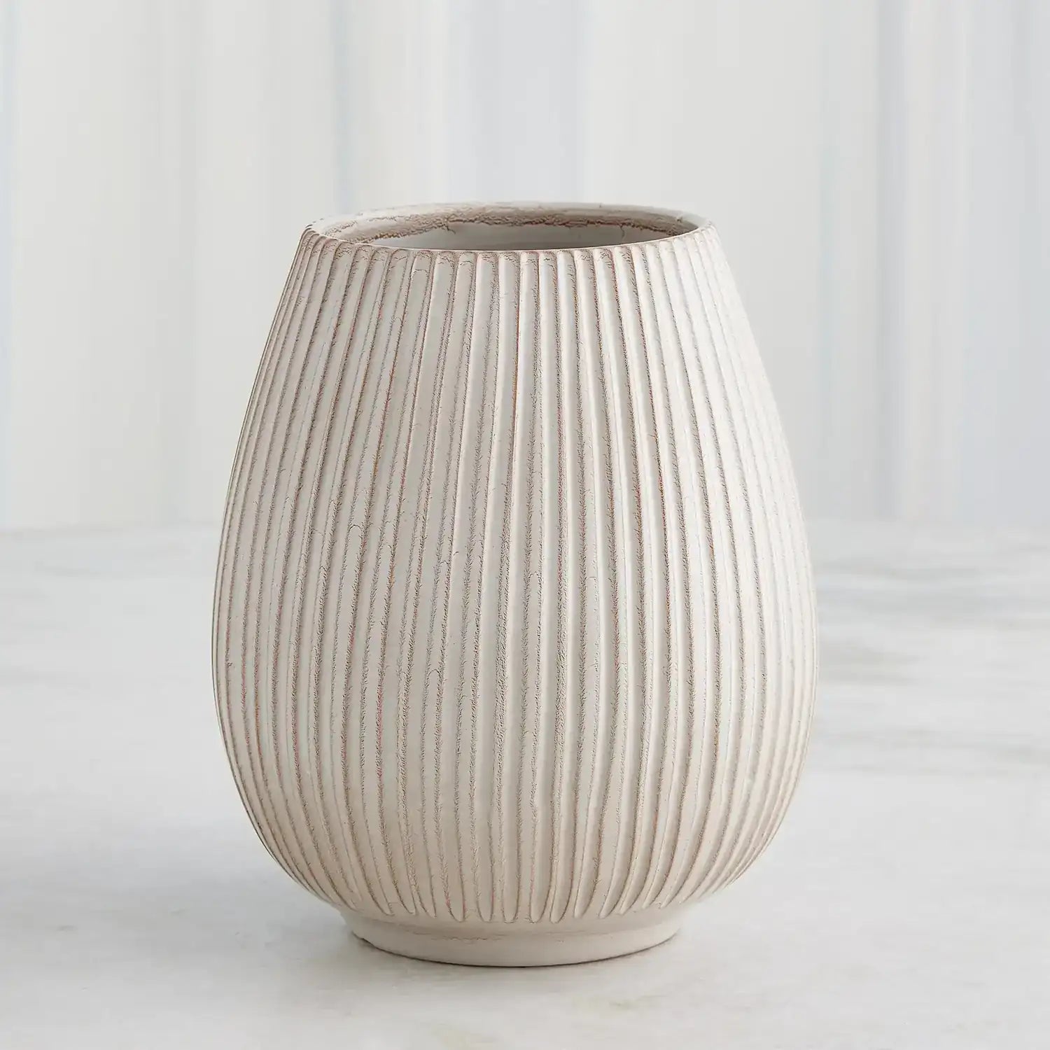 GLOBAL VIEWS VERTICAL RIBBED VASE - Decorative Accents