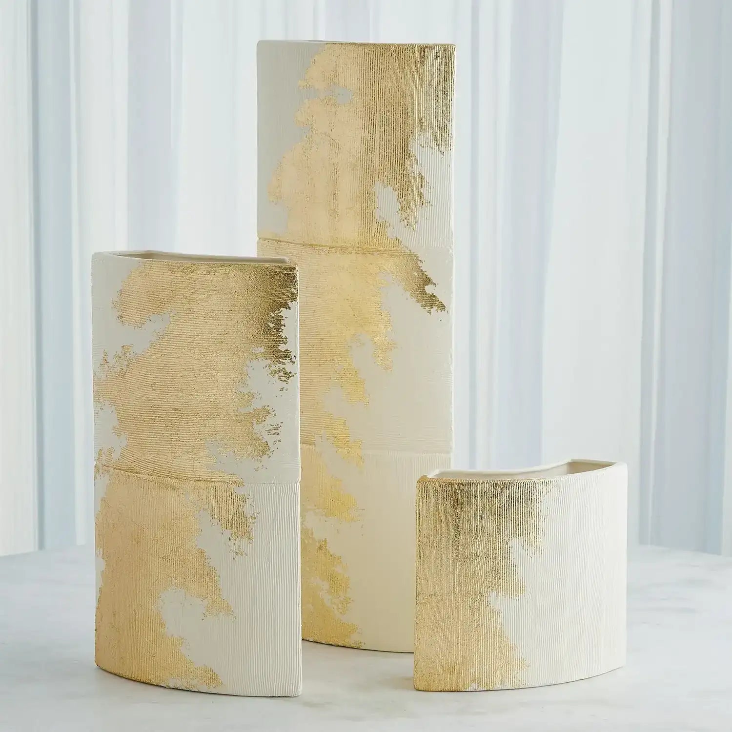 GLOBAL VIEWS SPLASHY GOLD LEAF VASE - Decorative Accents