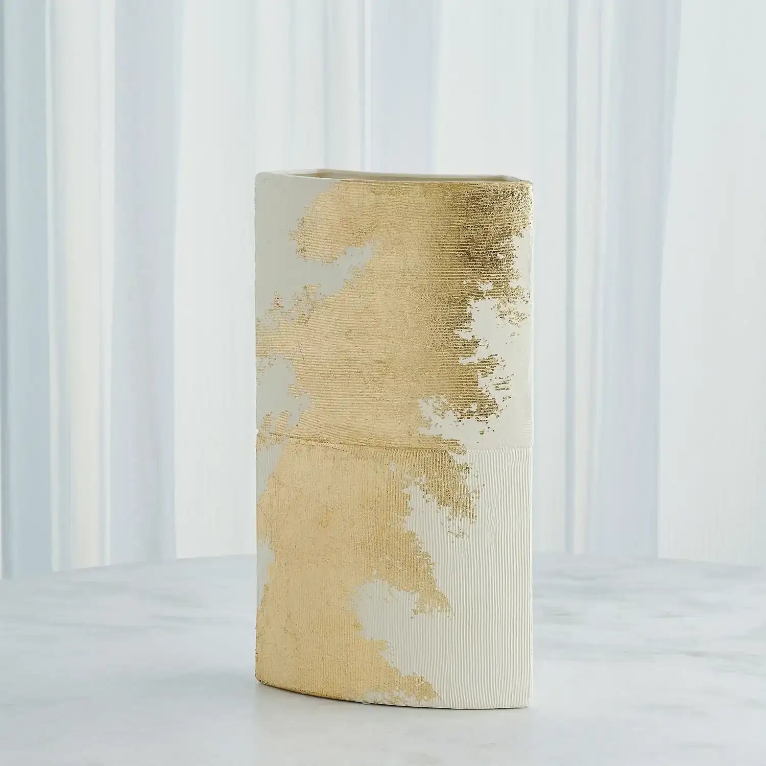 GLOBAL VIEWS SPLASHY GOLD LEAF VASE - Decorative Accents