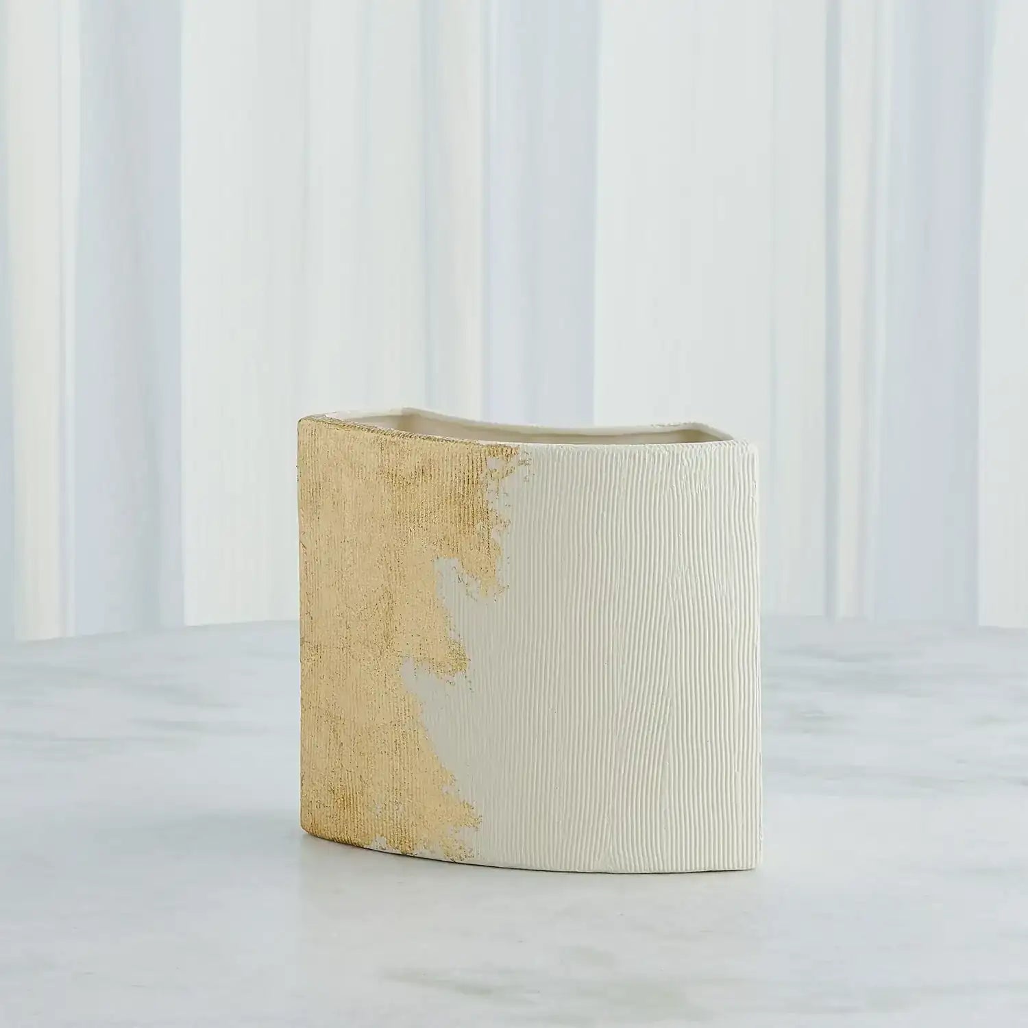 GLOBAL VIEWS SPLASHY GOLD LEAF VASE - Decorative Accents