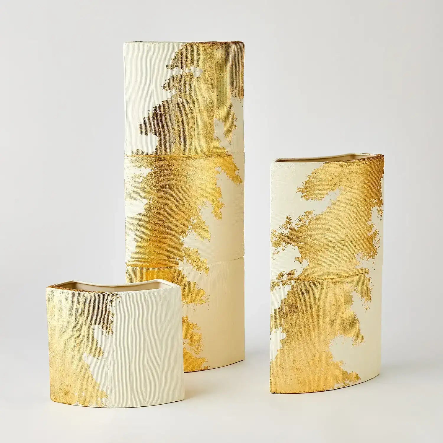 GLOBAL VIEWS SPLASHY GOLD LEAF VASE - Decorative Accents