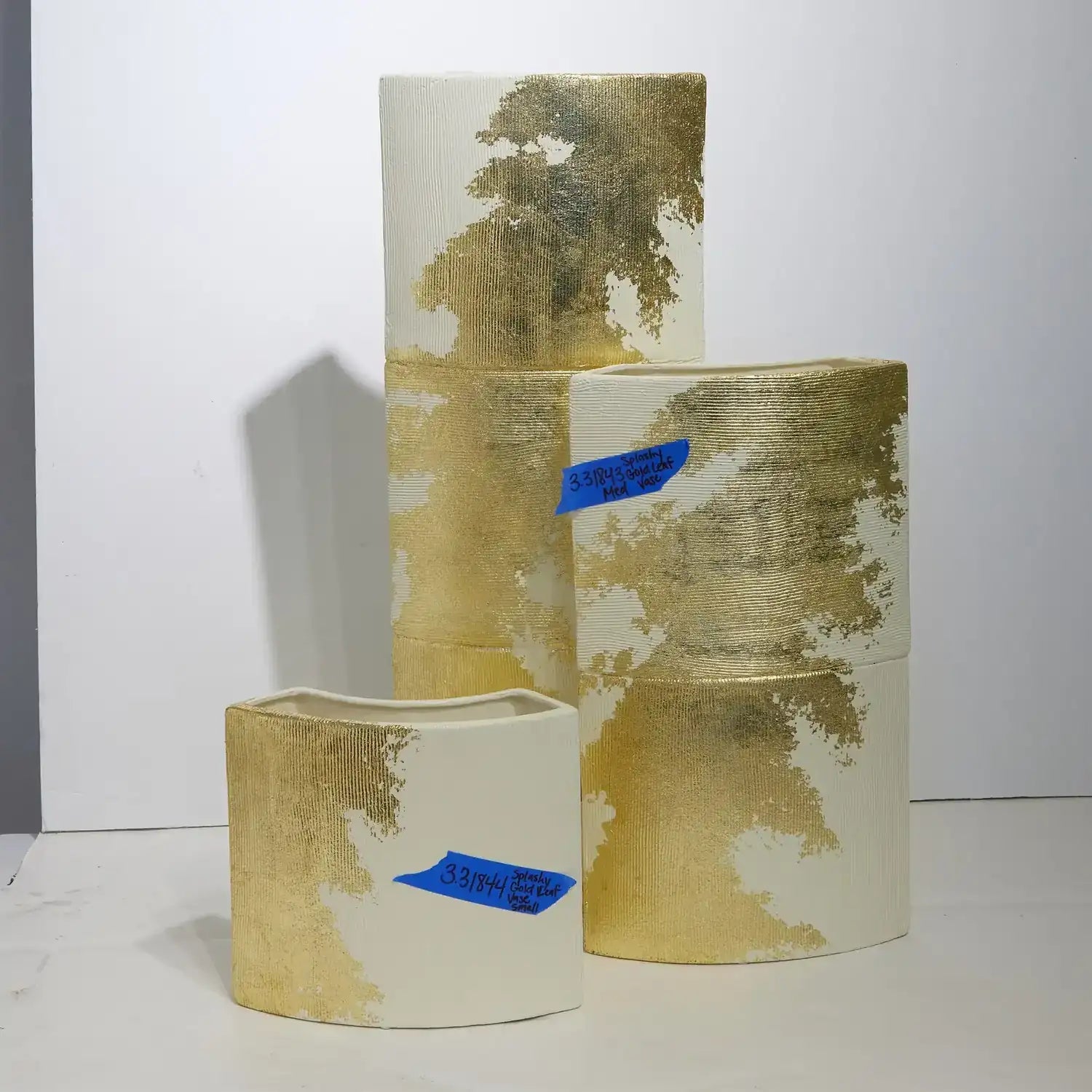 GLOBAL VIEWS SPLASHY GOLD LEAF VASE - Decorative Accents