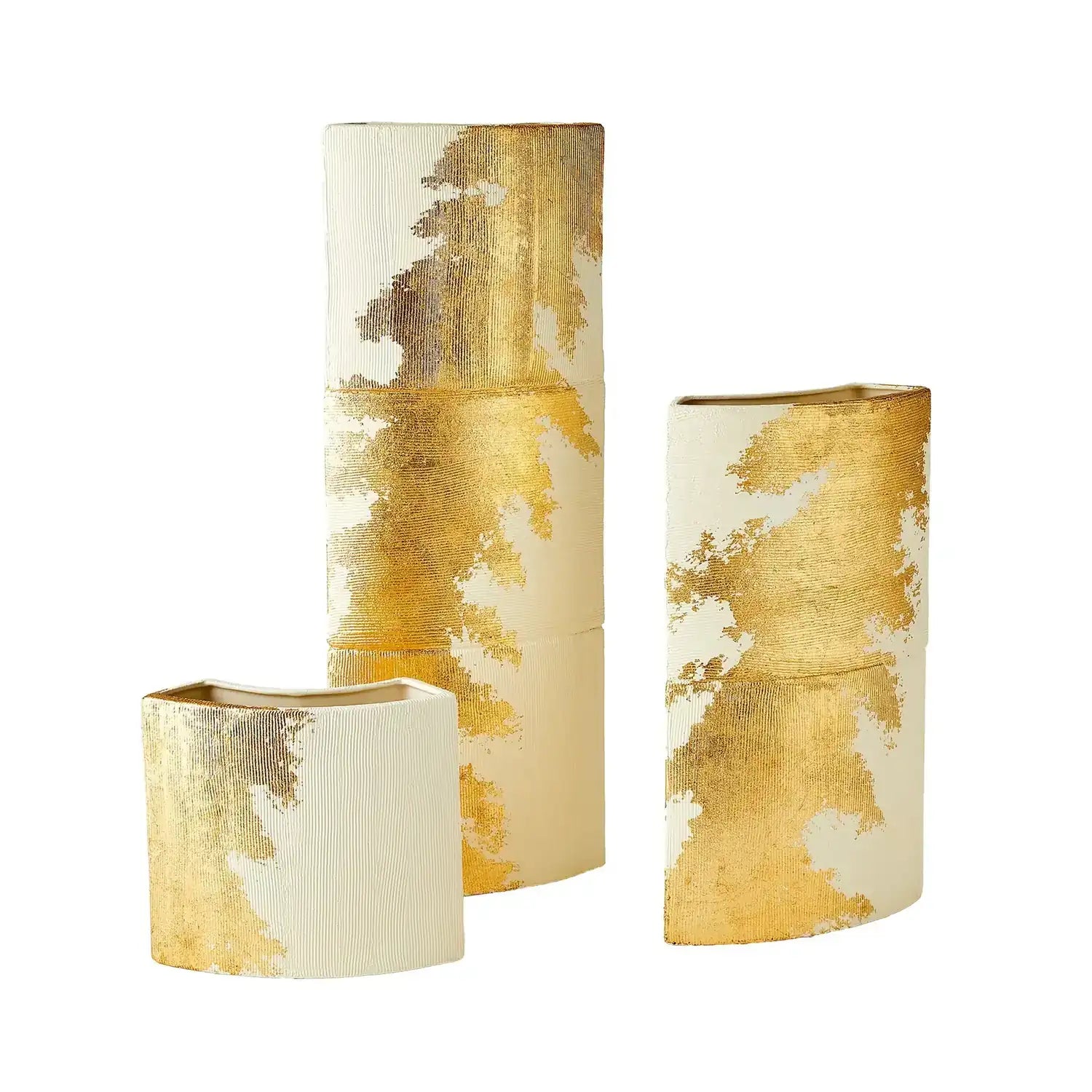 GLOBAL VIEWS SPLASHY GOLD LEAF VASE - Decorative Accents