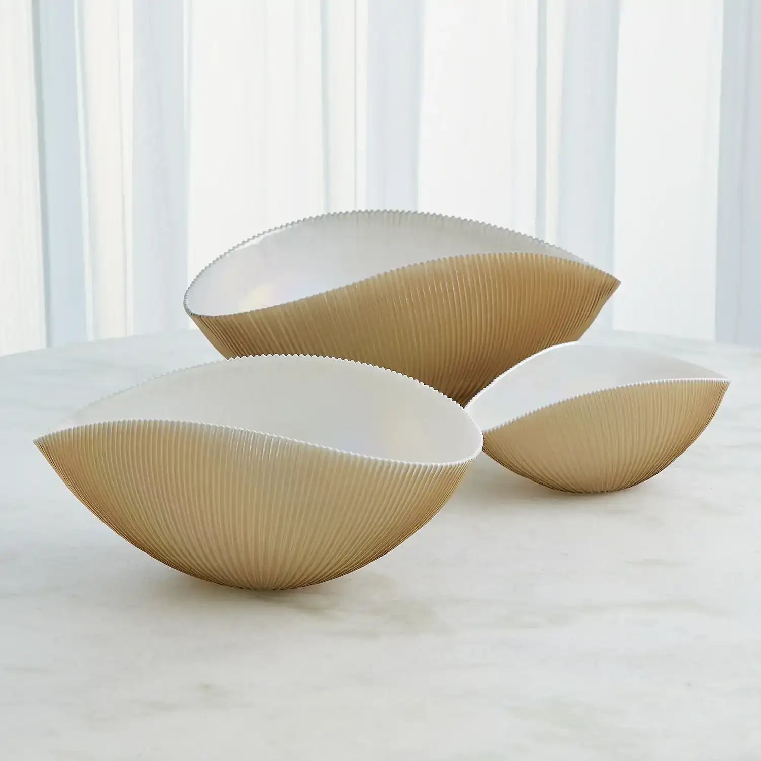 GLOBAL VIEWS PLEATED BOWL - Decorative Accents