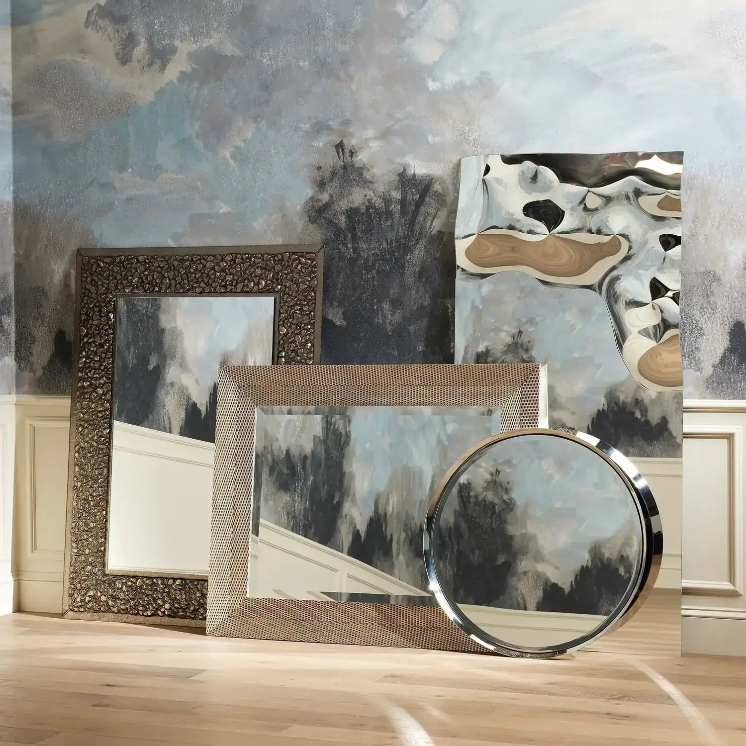 GLOBAL VIEWS ASYMMETRICAL RIPPLE MIRROR - Mirrors