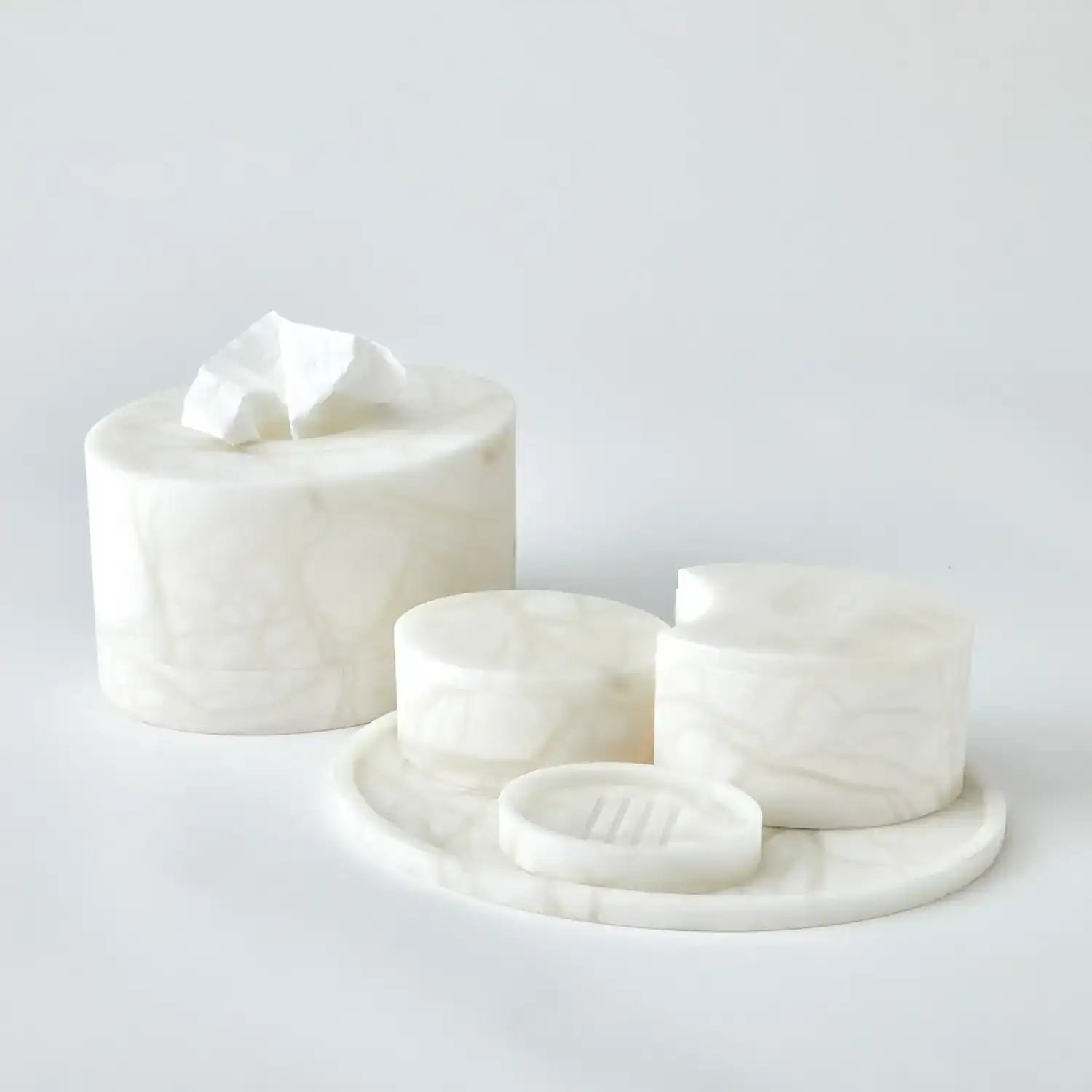 GLOBAL VIEWS ALABASTER OVAL SOAP DISH - Decorative Accents