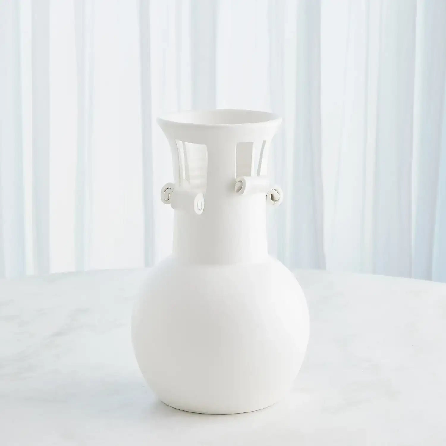 GLOBAL VIEWS SPIRAL HANDLE VASE - Decorative Accents
