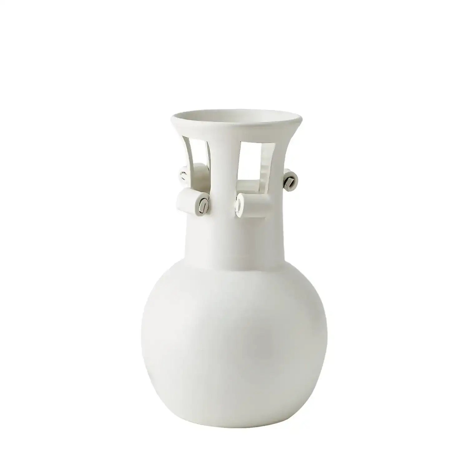 GLOBAL VIEWS SPIRAL HANDLE VASE - Decorative Accents