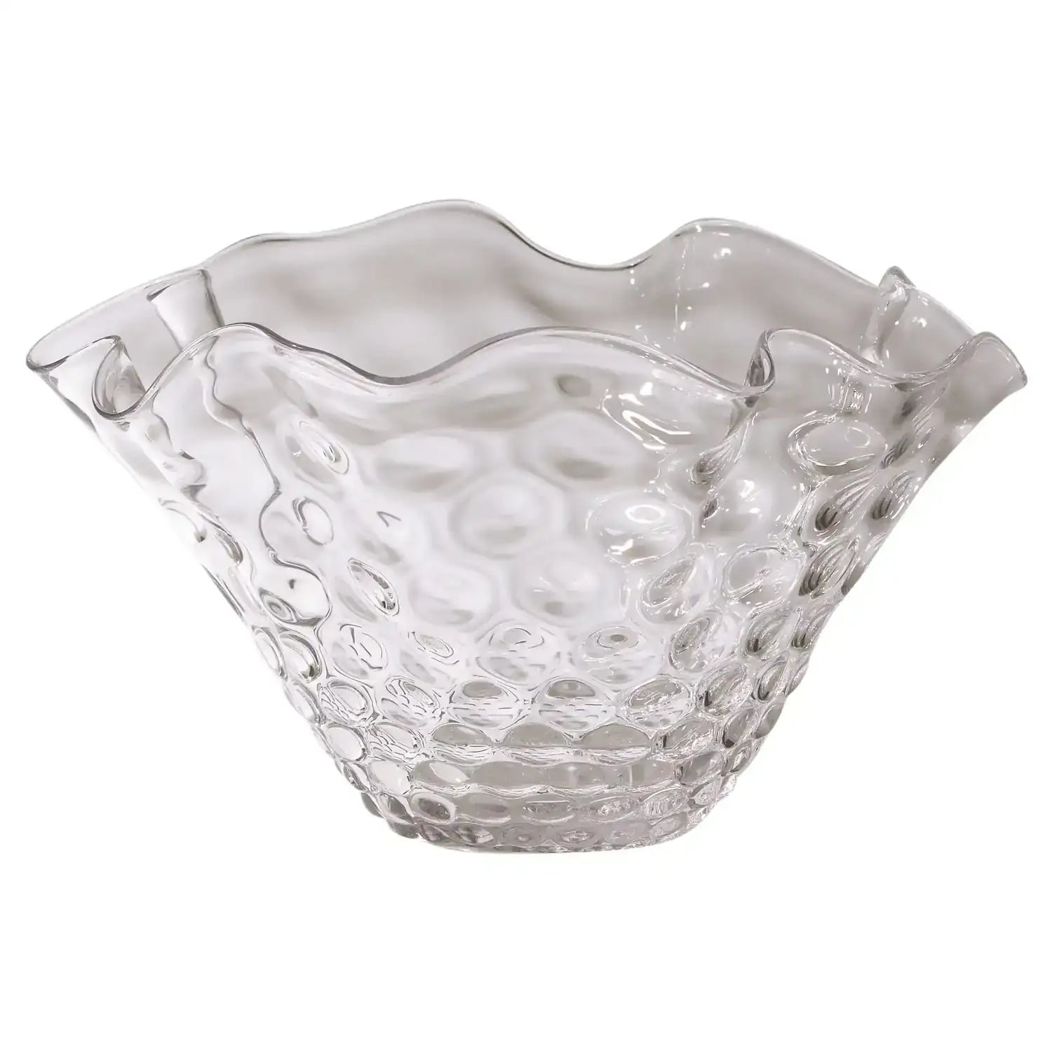 GLOBAL VIEWS HONEYCOMB OPTIC WAVY BOWL - Decorative Accents
