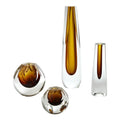 GLOBAL VIEWS TRIANGLE CUT GLASS VASE - Art