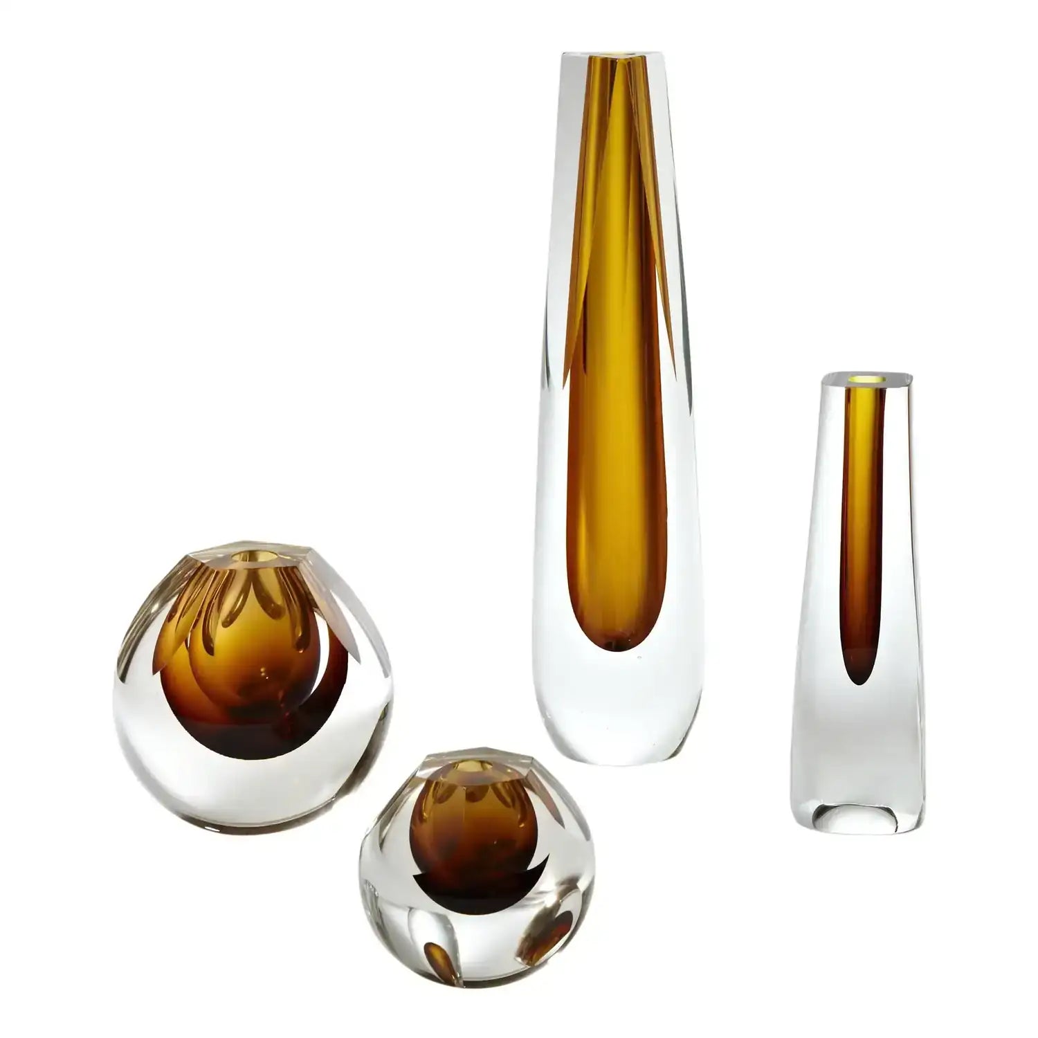 GLOBAL VIEWS TRIANGLE CUT GLASS VASE - Art