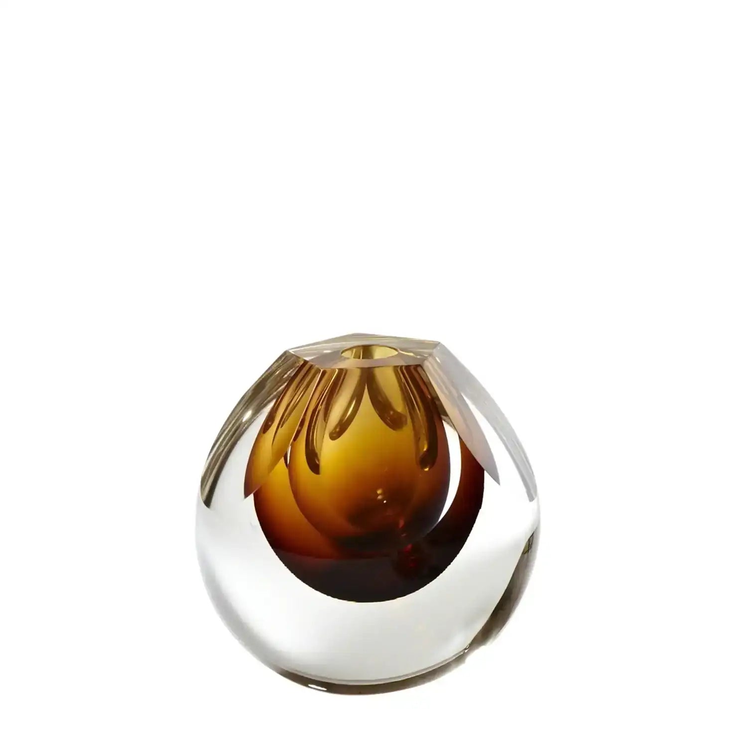 GLOBAL VIEWS PENTAGON CUT GLASS VASE - Art