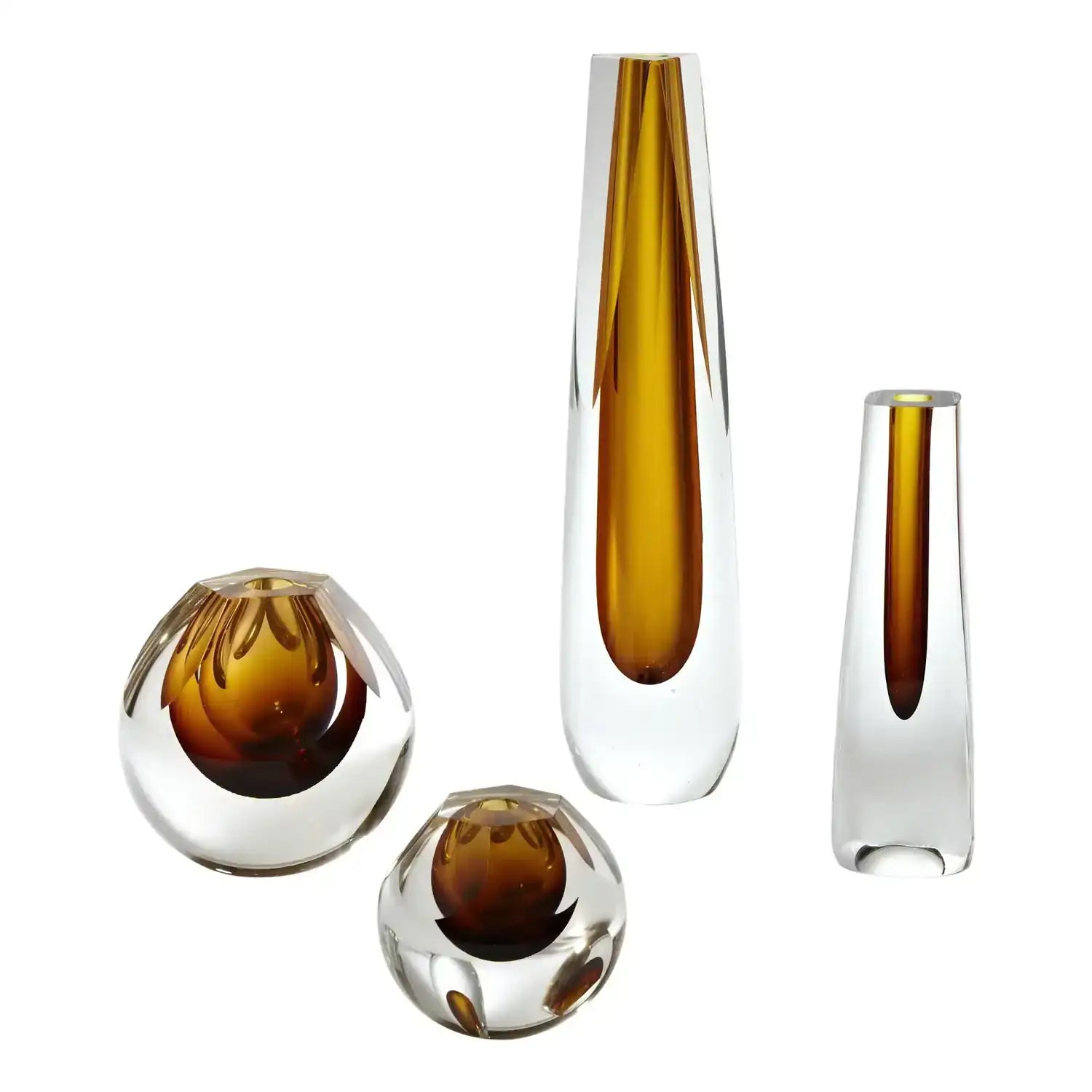 GLOBAL VIEWS PENTAGON CUT GLASS VASE - Art