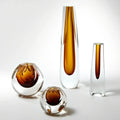 GLOBAL VIEWS PENTAGON CUT GLASS VASE - Art