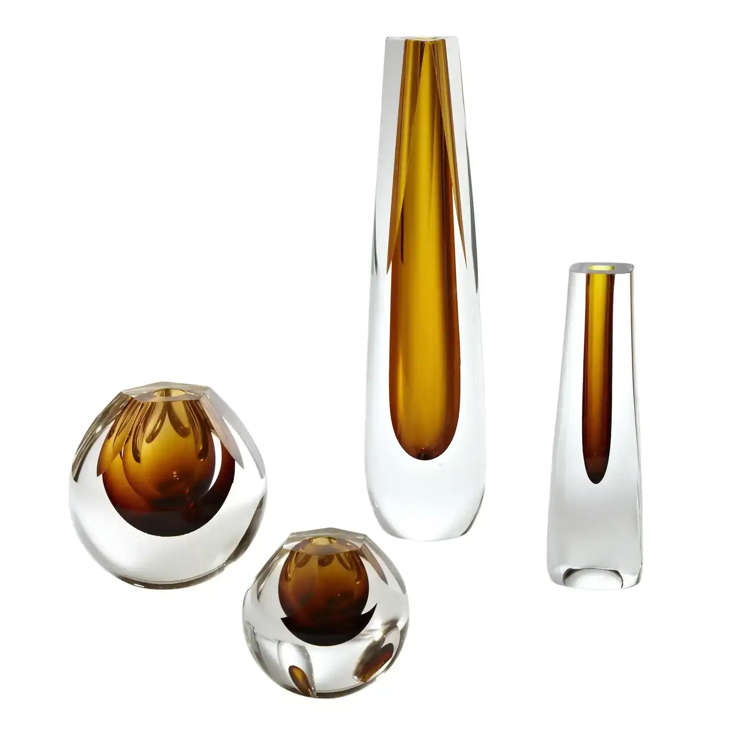 GLOBAL VIEWS HEXAGON CUT GLASS VASE - Art