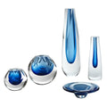 GLOBAL VIEWS PENTAGON CUT GLASS VASE - Art