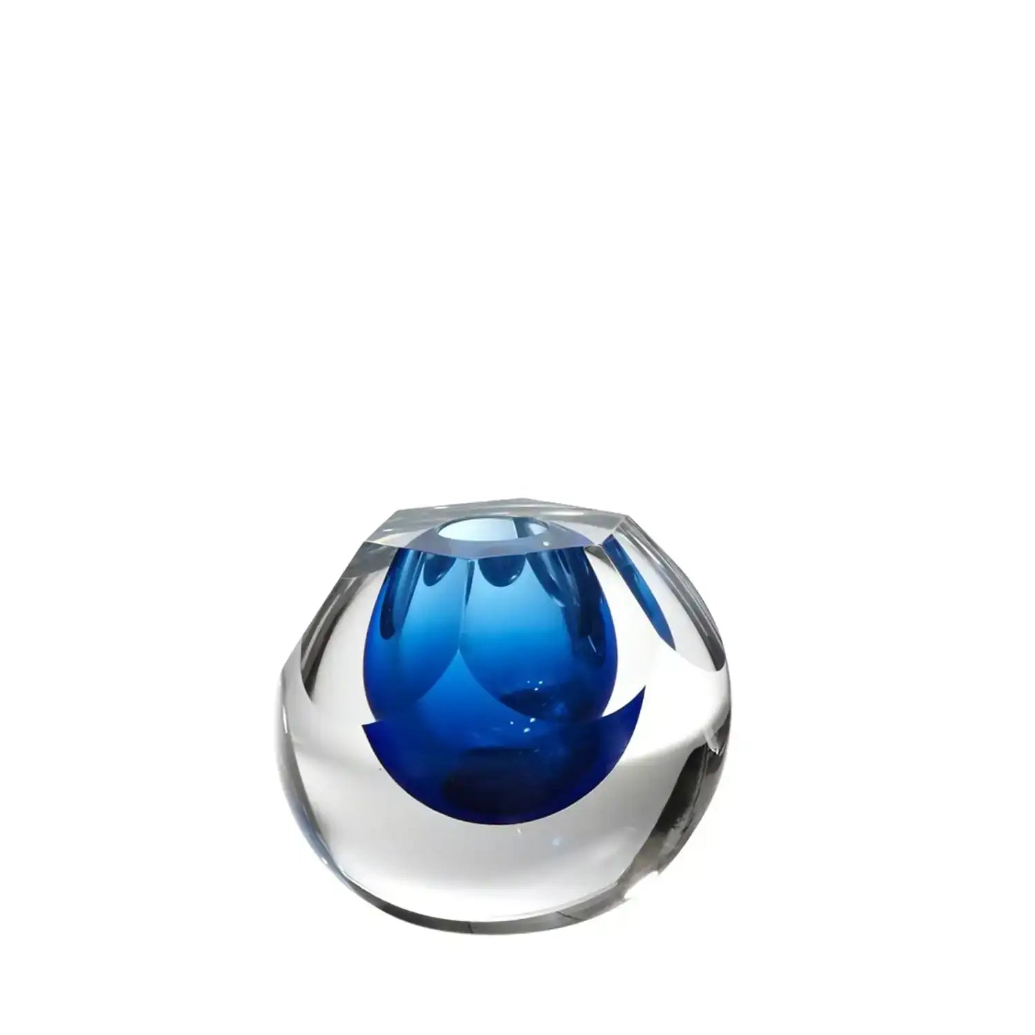 GLOBAL VIEWS HEXAGON CUT GLASS VASE - Art