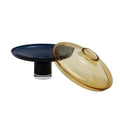 GLOBAL VIEWS LOW AMBER OVER COBALT VASE - Art