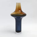 GLOBAL VIEWS TALL AMBER OVER COBALT VASE - Art