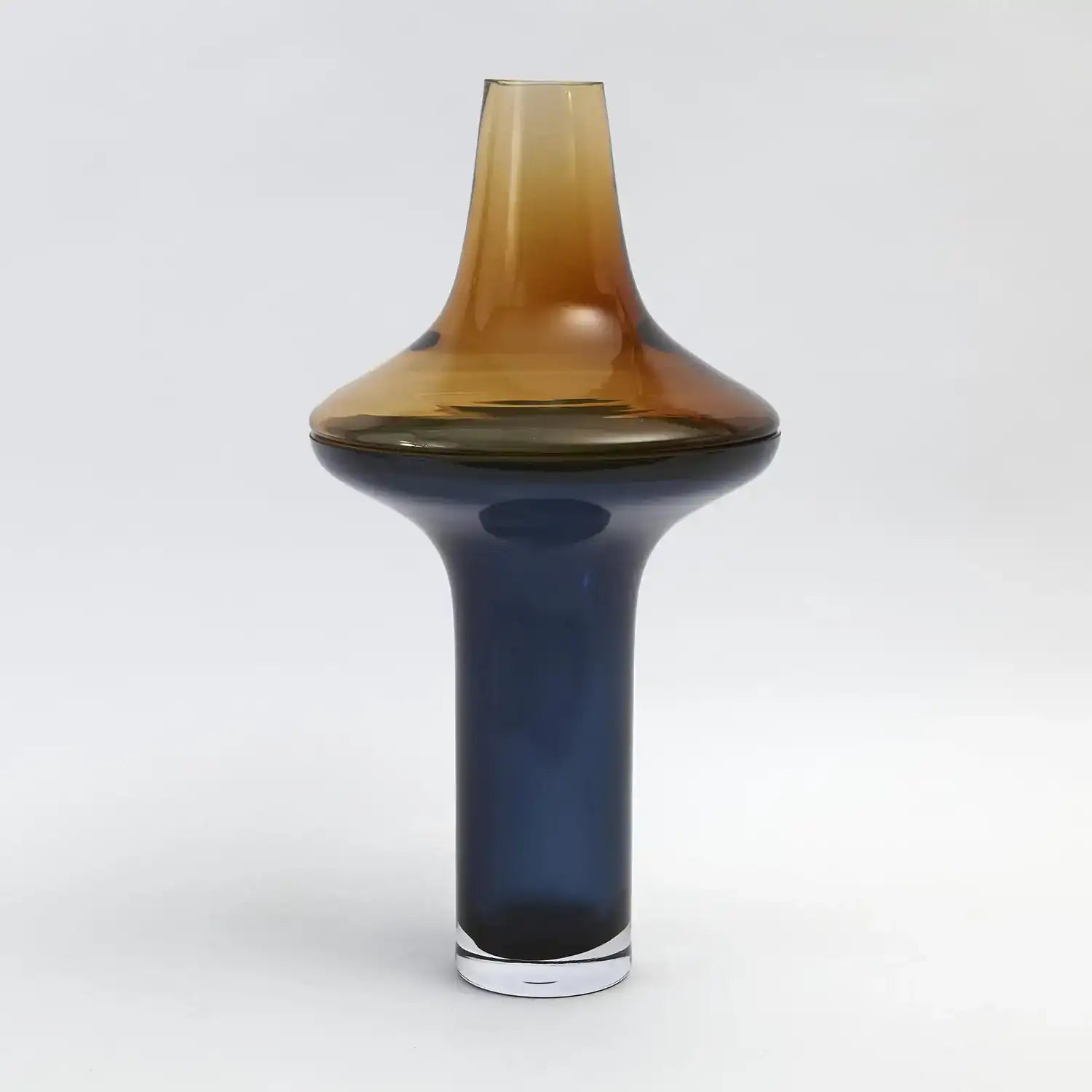 GLOBAL VIEWS TALL AMBER OVER COBALT VASE - Art