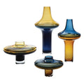 GLOBAL VIEWS TALL AMBER OVER COBALT VASE - Art