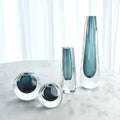 GLOBAL VIEWS PENTAGON CUT GLASS VASE - Art