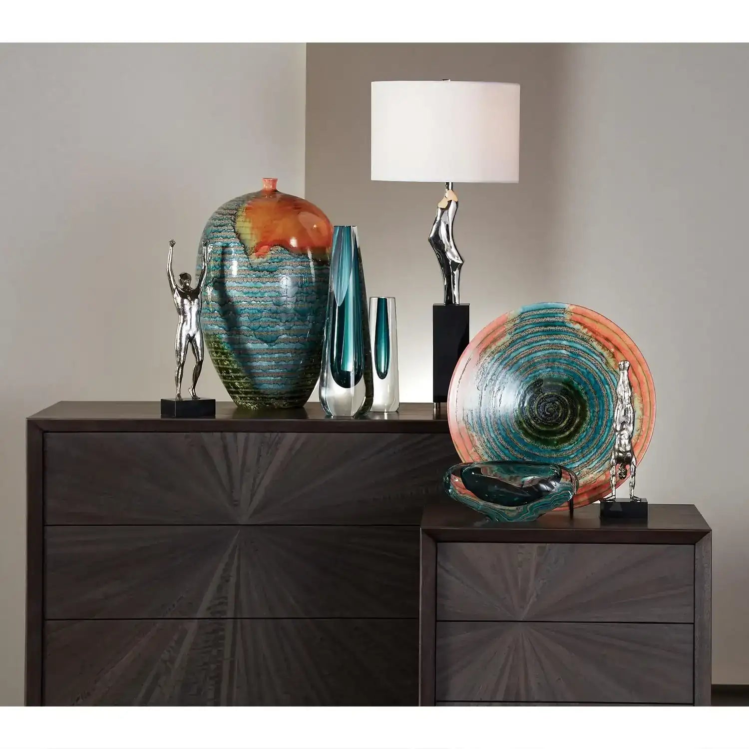 GLOBAL VIEWS SQUARE CUT GLASS VASE - Art