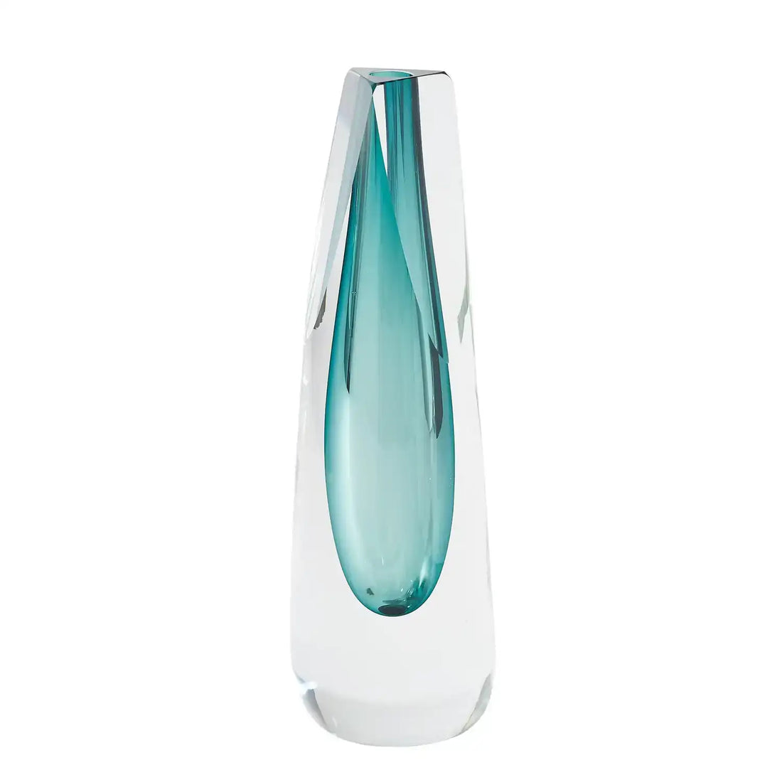 GLOBAL VIEWS TRIANGLE CUT GLASS VASE - Art
