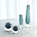 GLOBAL VIEWS TRIANGLE CUT GLASS VASE - Art