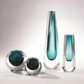 GLOBAL VIEWS TRIANGLE CUT GLASS VASE - Art