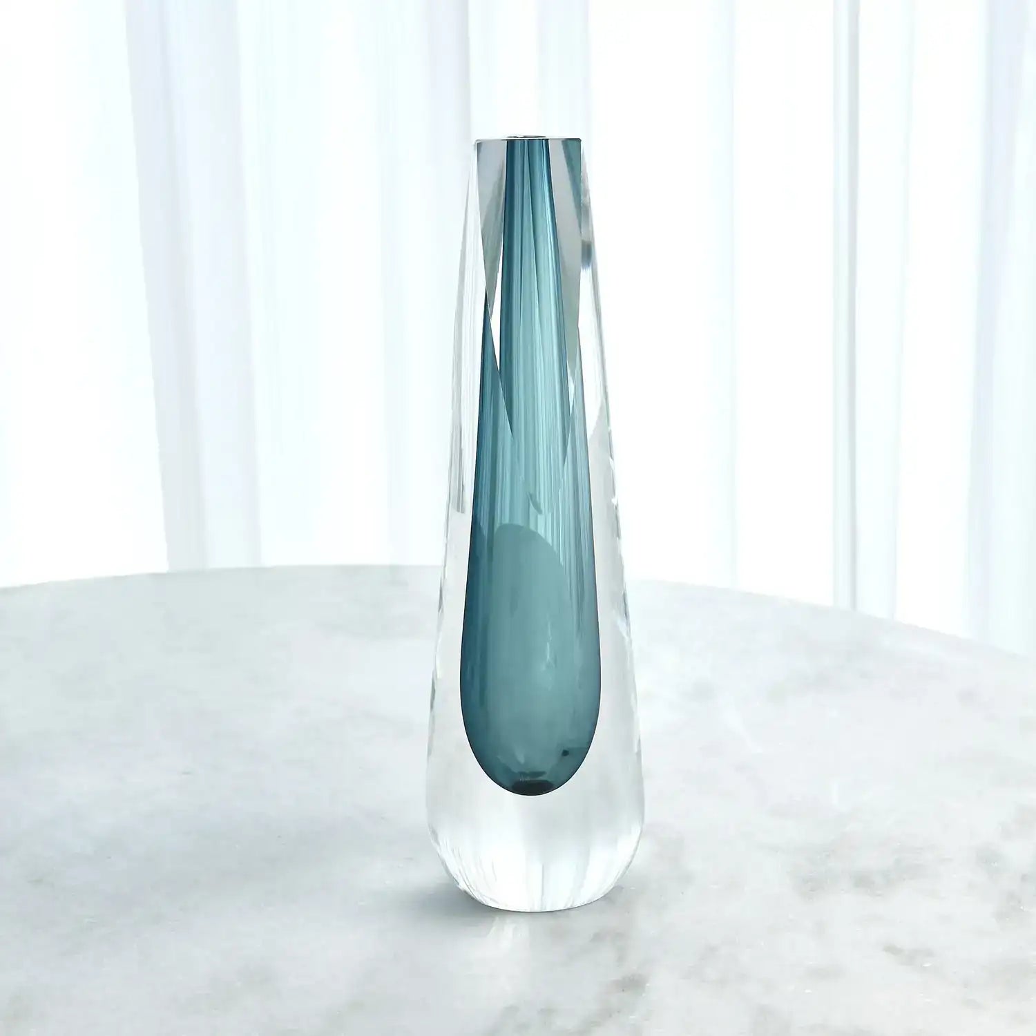 GLOBAL VIEWS TRIANGLE CUT GLASS VASE - Art