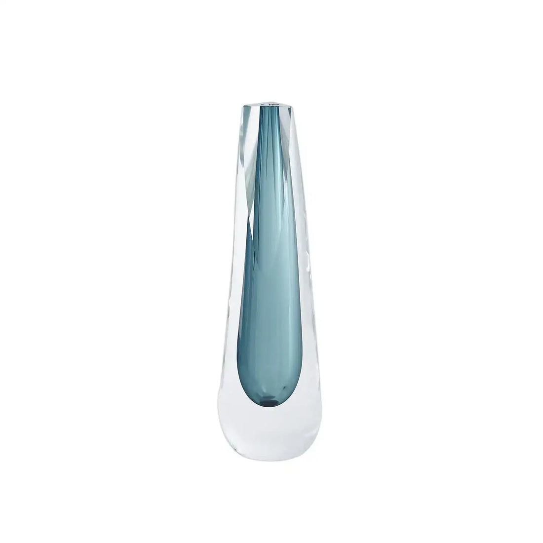 GLOBAL VIEWS TRIANGLE CUT GLASS VASE - Art