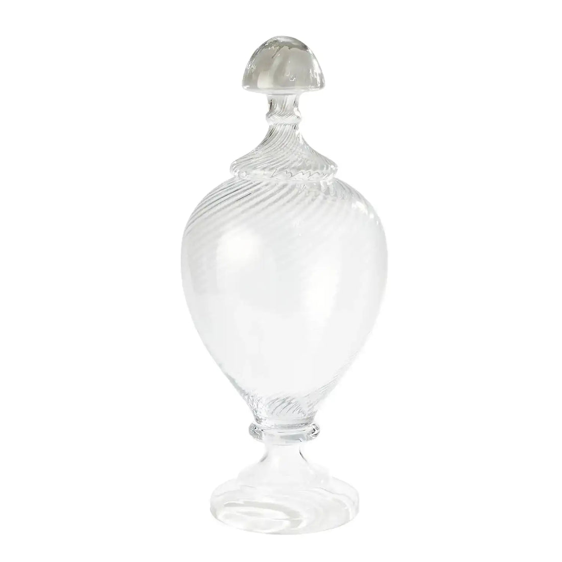 GLOBAL VIEWS SPIRALED GLASS LIDDED JAR - Art