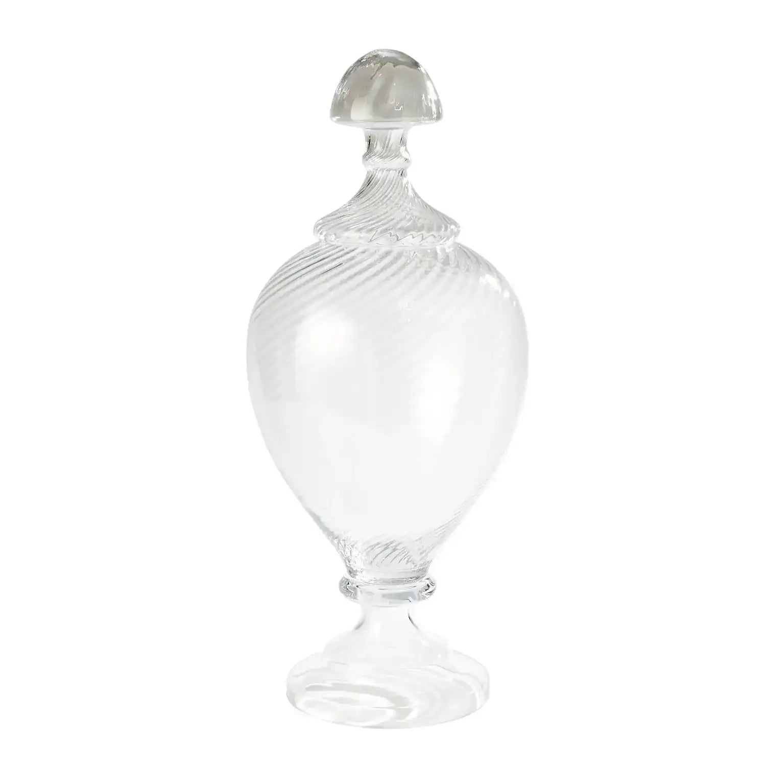 GLOBAL VIEWS SPIRALED GLASS LIDDED JAR - Art