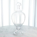 GLOBAL VIEWS SPIRALED GLASS LIDDED JAR - Art