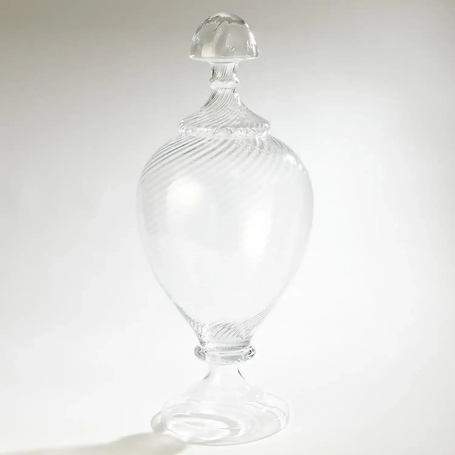GLOBAL VIEWS SPIRALED GLASS LIDDED JAR - Art