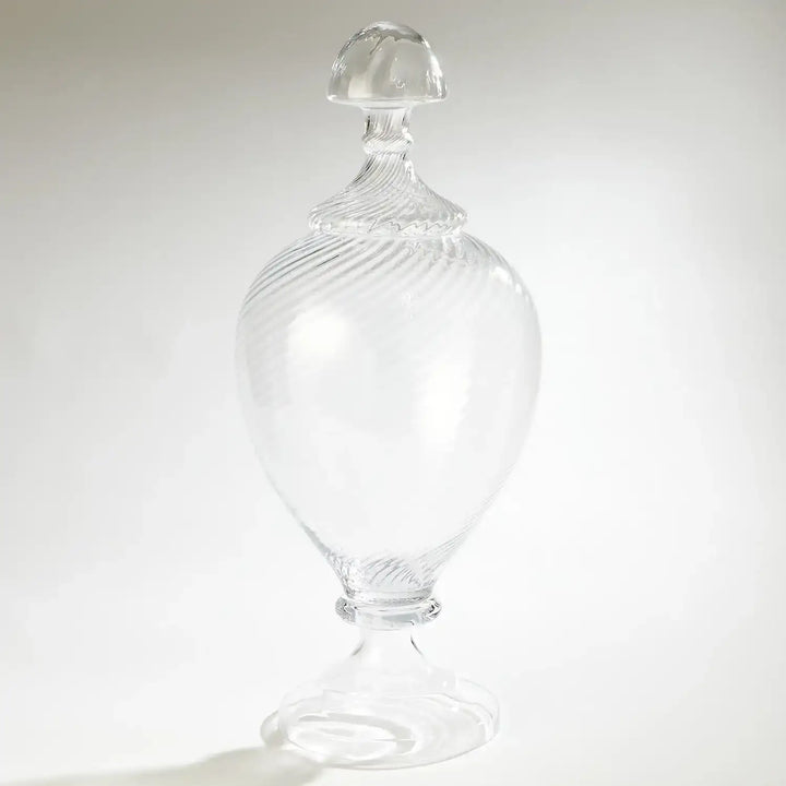 GLOBAL VIEWS SPIRALED GLASS LIDDED JAR - Art
