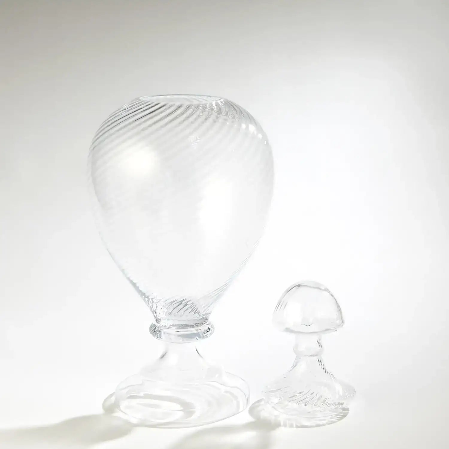 GLOBAL VIEWS SPIRALED GLASS LIDDED JAR - Art