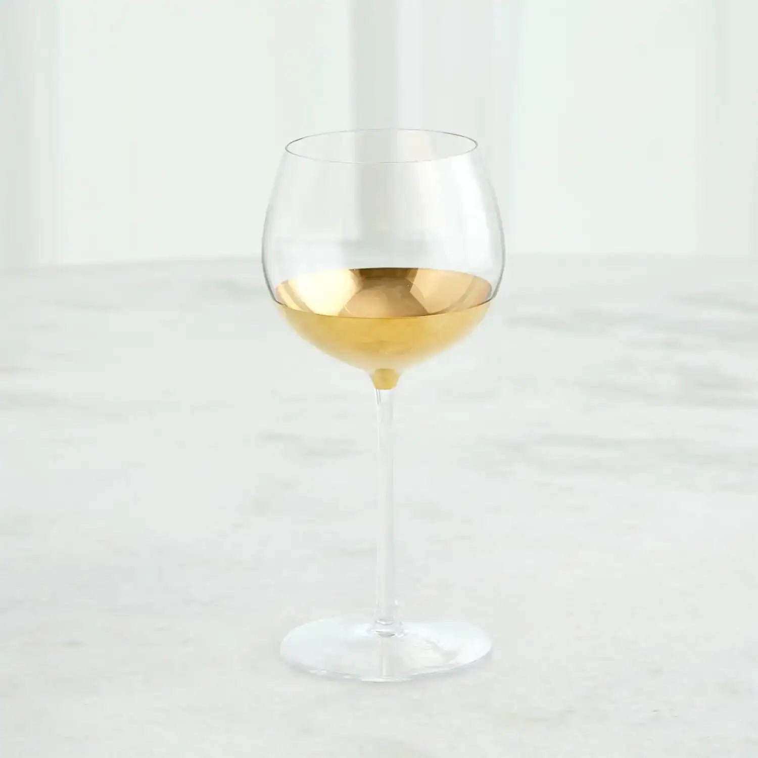 GLOBAL VIEWS METALLIC ORB WINE GLASS - Decorative Accents
