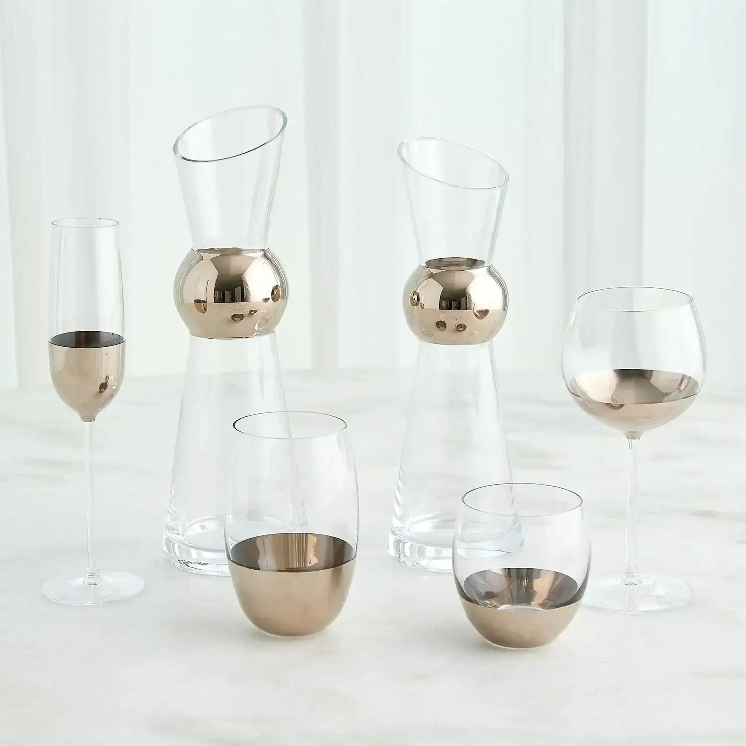 GLOBAL VIEWS METALLIC ORB CARAFE - Decorative Accents