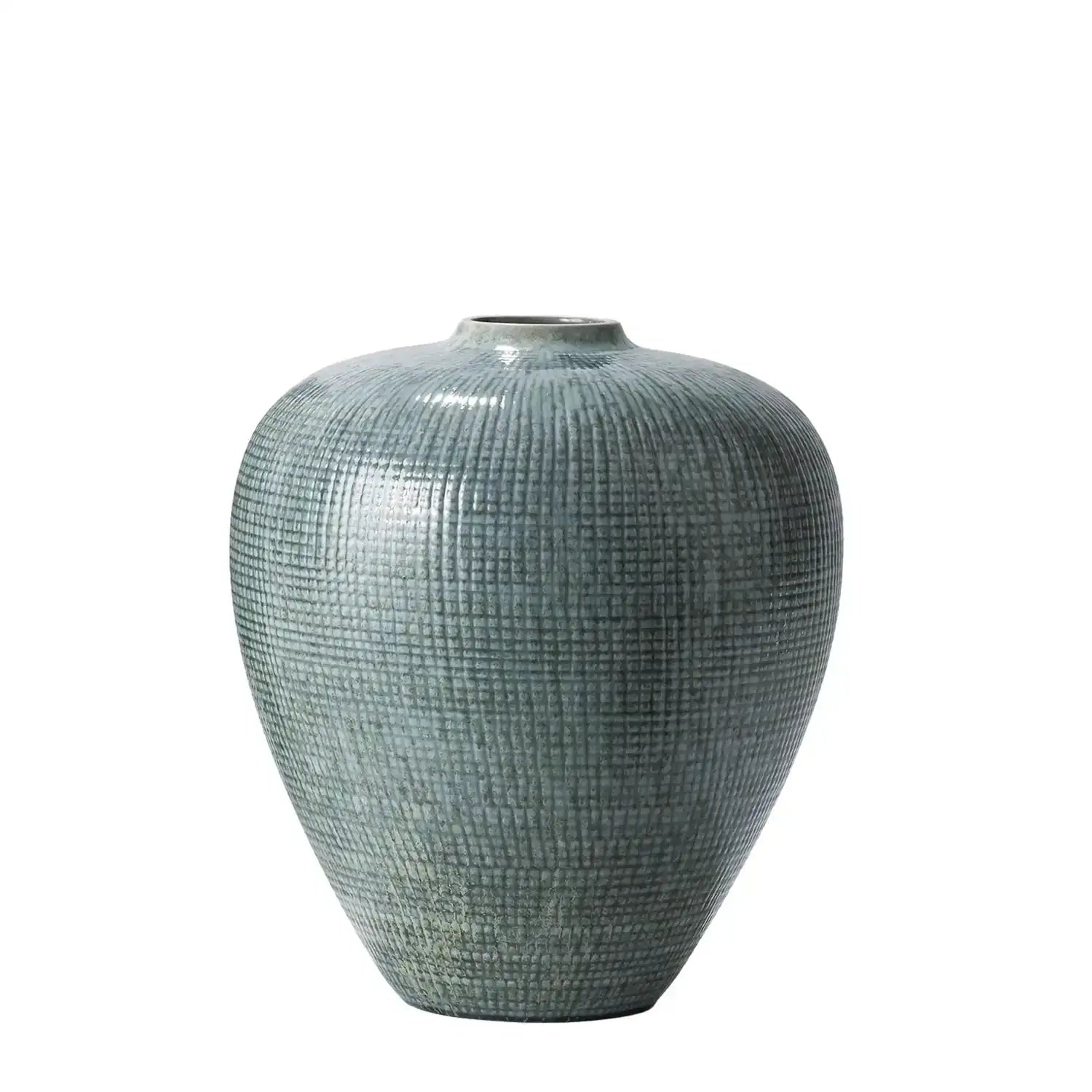 GLOBAL VIEWS CHECK BULBOUS VASE - Decorative Accents