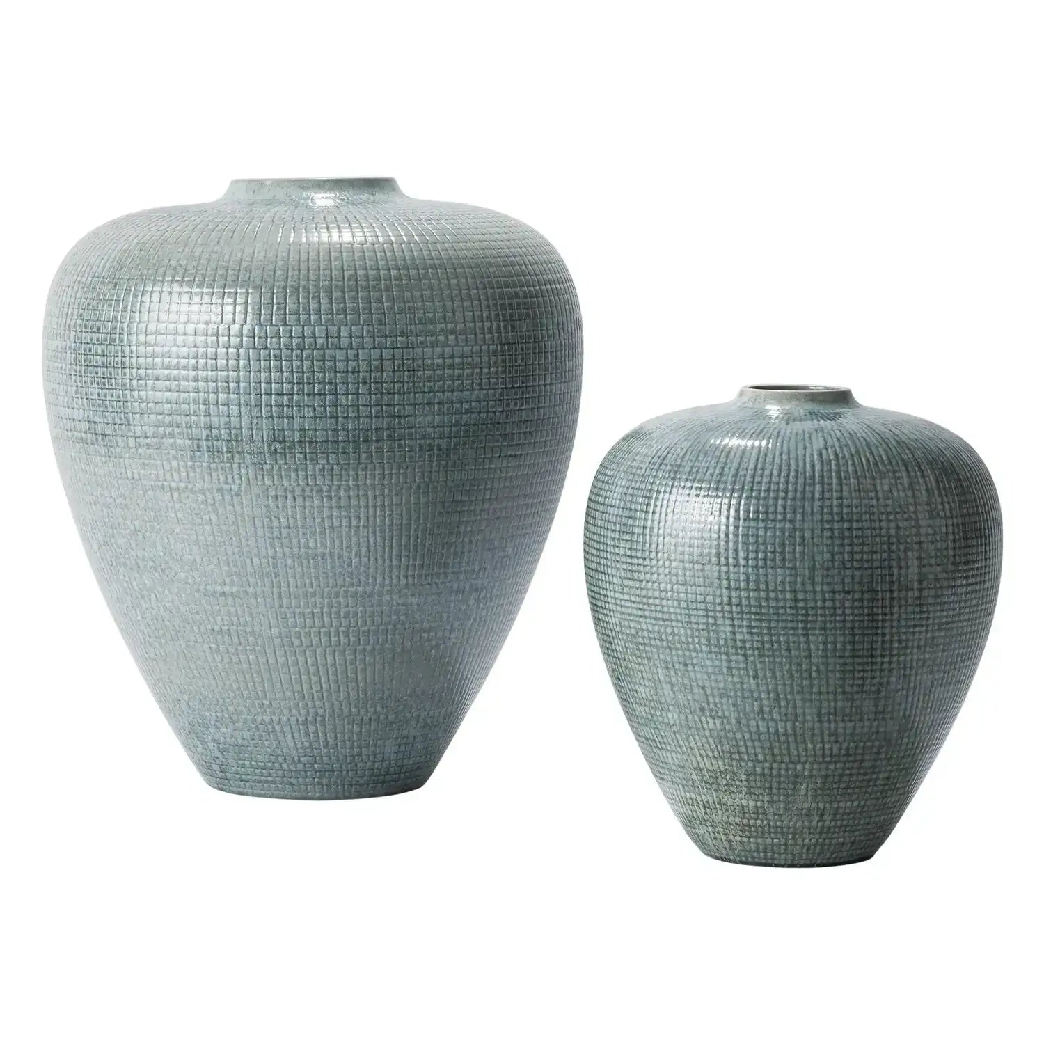 GLOBAL VIEWS CHECK BULBOUS VASE - Decorative Accents