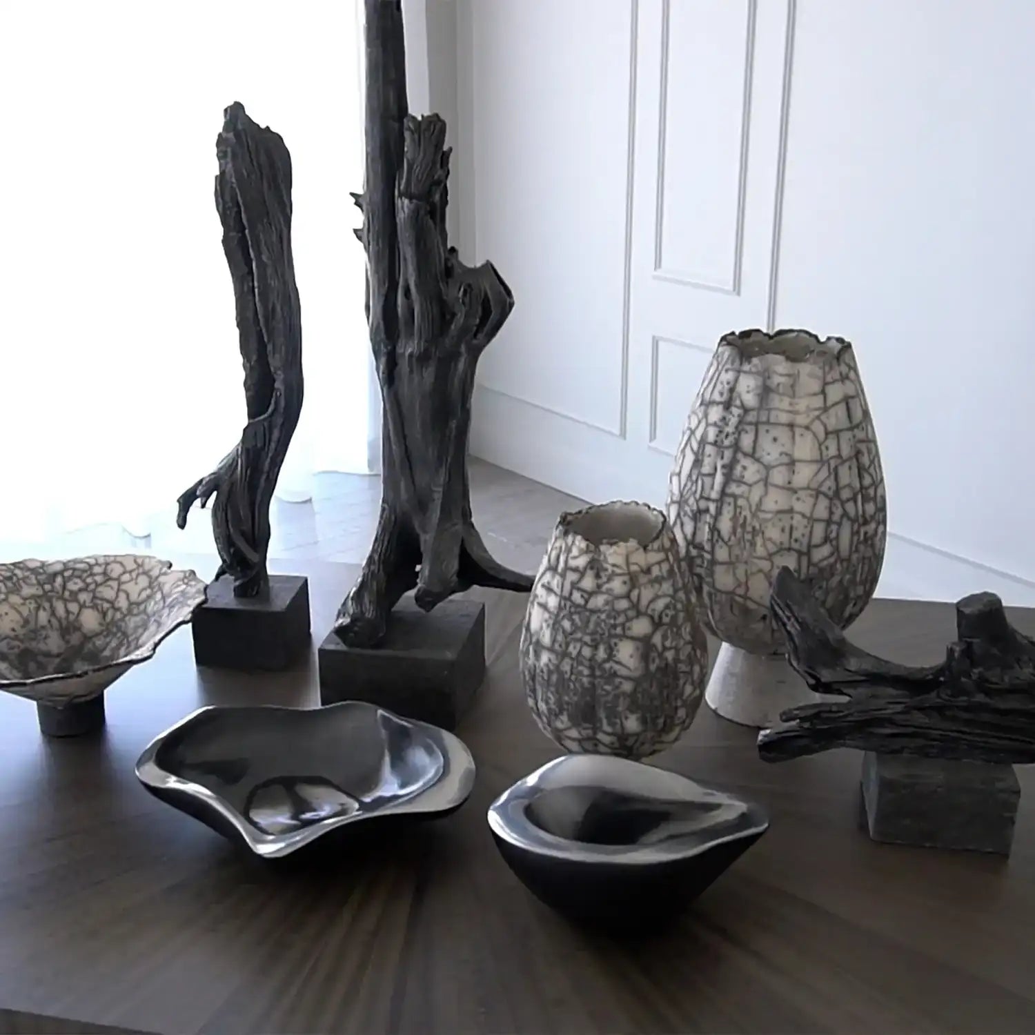 GLOBAL VIEWS CRACKLED FOOTED BOWL - Decorative Accents