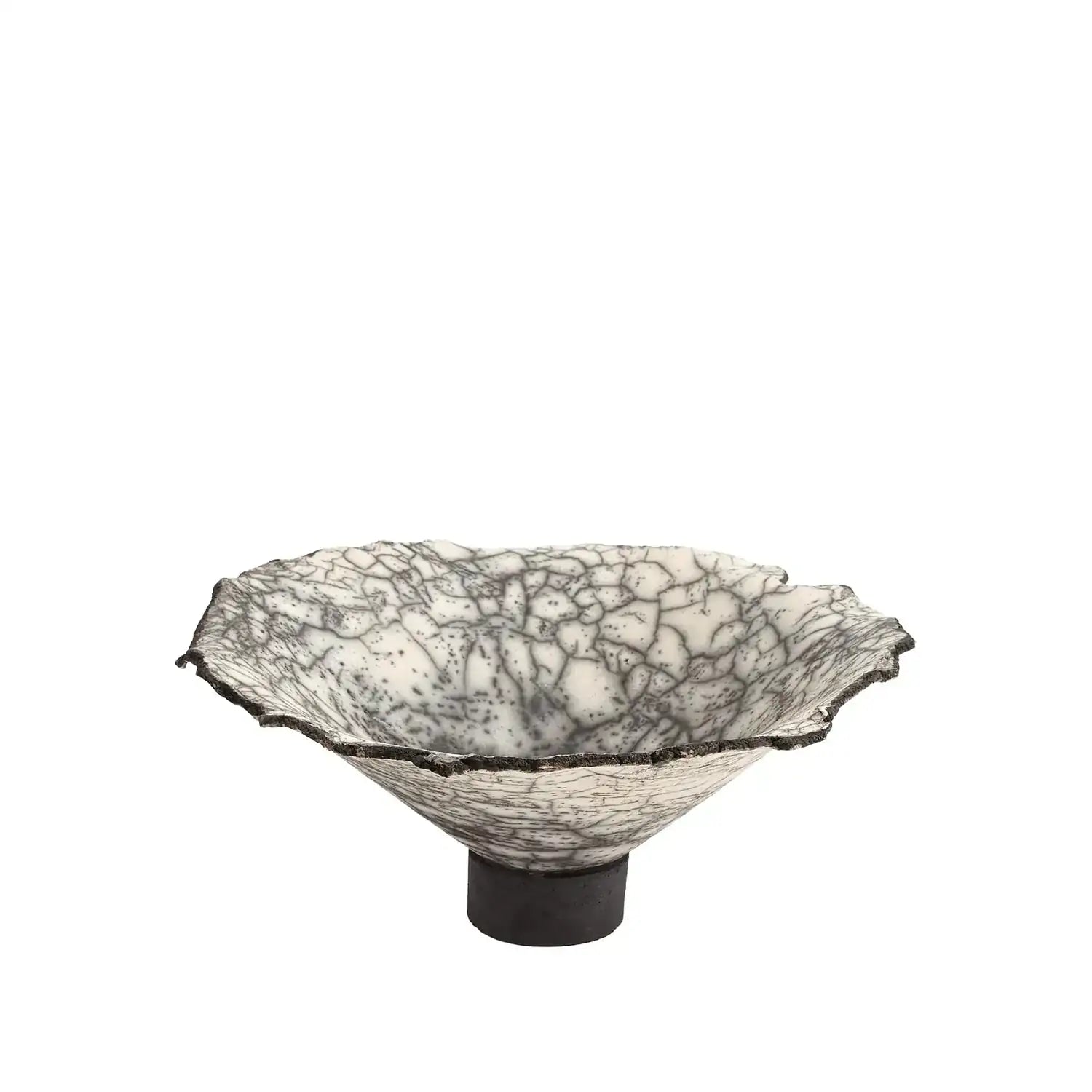 GLOBAL VIEWS CRACKLED FOOTED BOWL - Decorative Accents