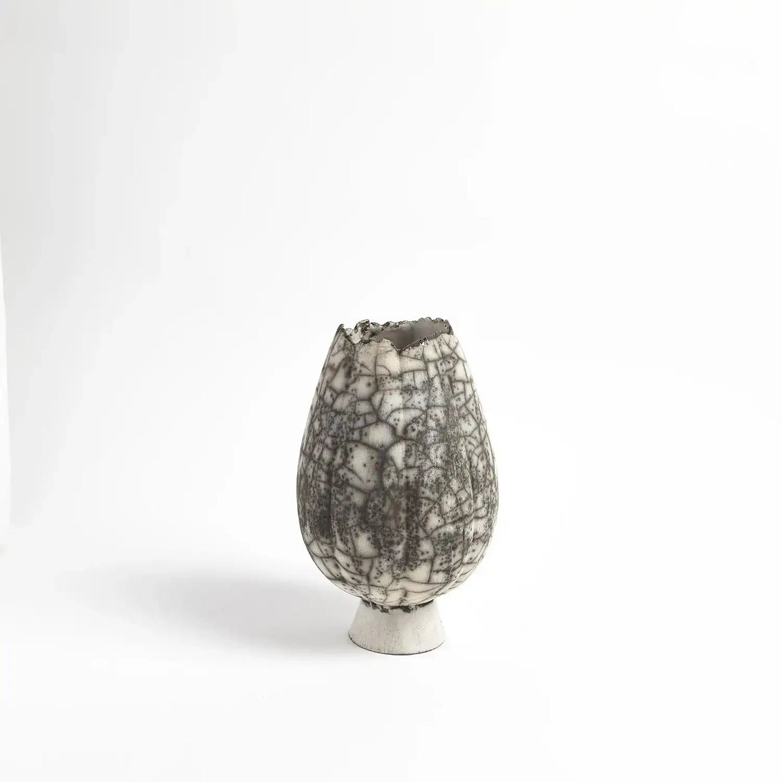 GLOBAL VIEWS CRACKLED FOOTED VASE - Decorative Accents